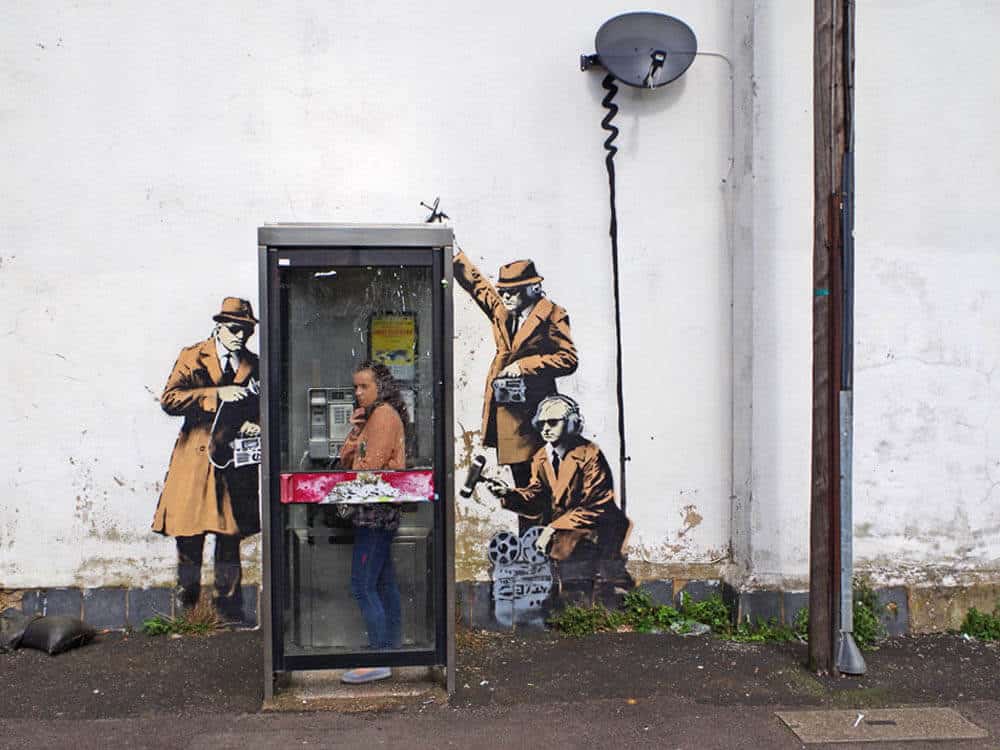 Banksy telephone wall