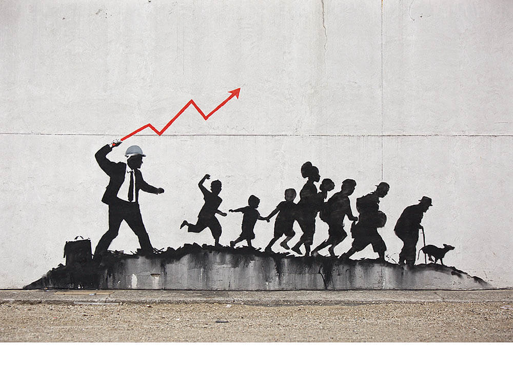 Banksy wall about money