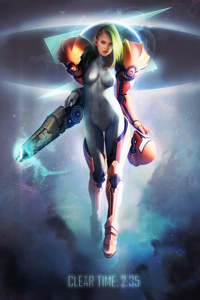 Dibujo de Samus Aran Metroid
