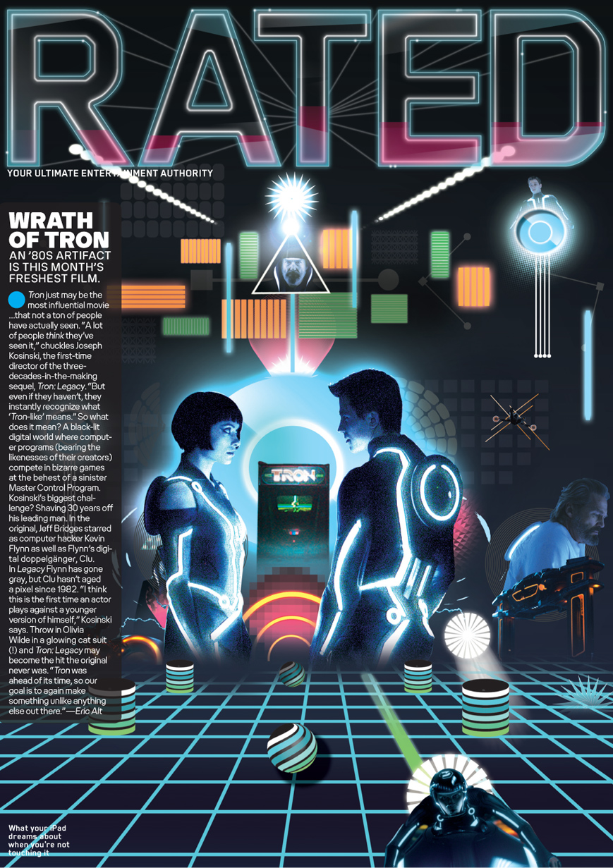 Middle boop diseño de portada de la revista rated simulando la pelicula tron