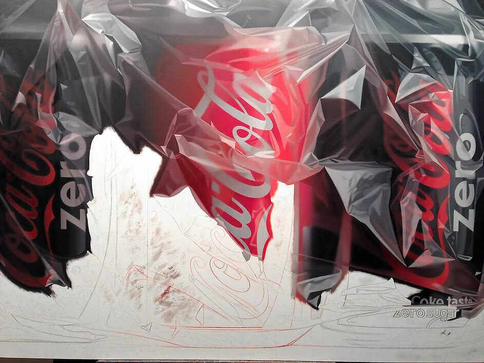 Porceso de creación de pintura hiperrealista