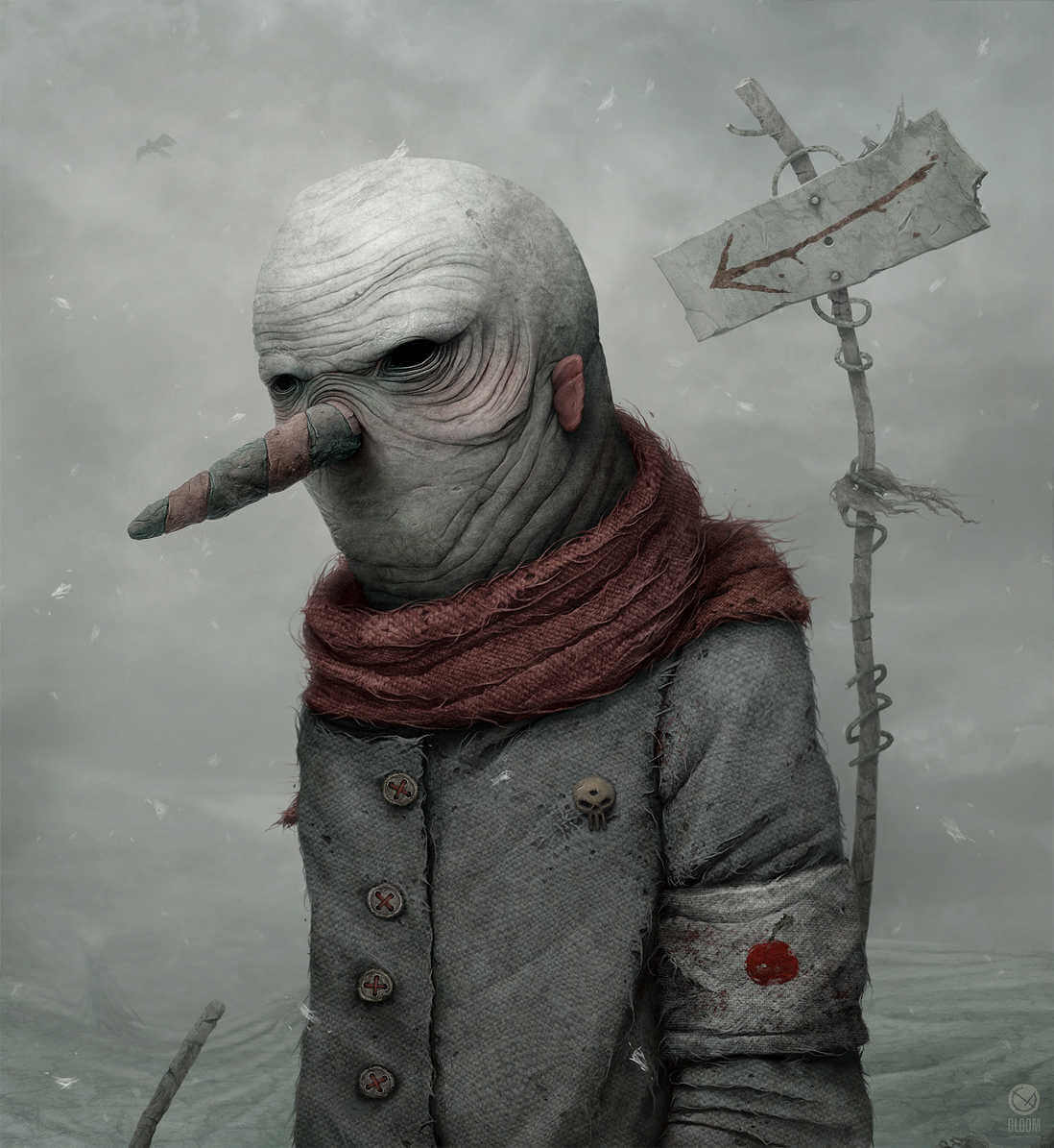 Dibujo de personaje grotesco 