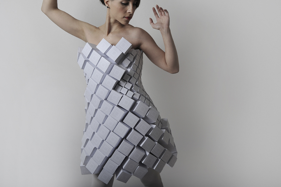vestido hecho con cuadrados