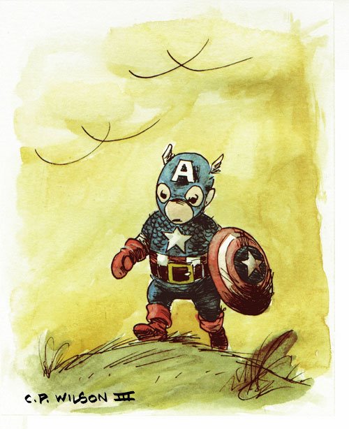 Winnie the pooh como capitan america