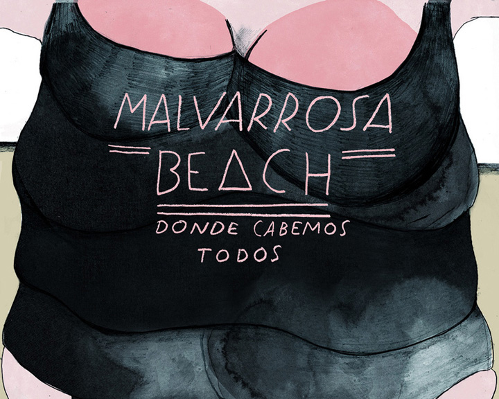 malvarosa beach ilustracion