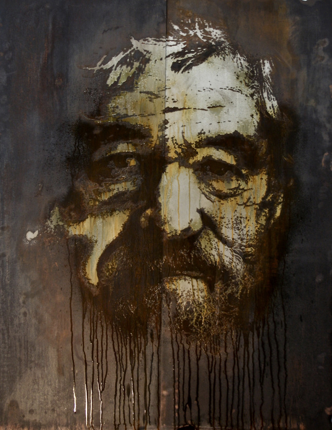 pintura con spray de Alexandre Farto aka Vhils