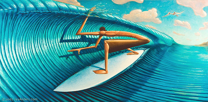 Ilustracion surfera de jay alders