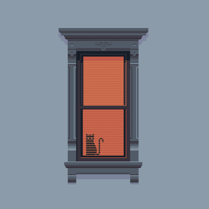 Ilustración de una ventana de nueva york