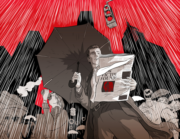 ilustracion de hombre leyendo el periodico