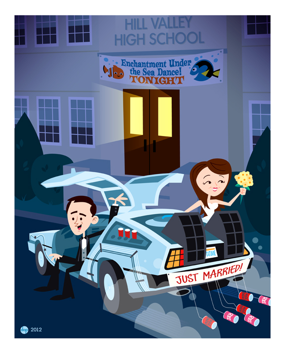Ilustracion de regreso al futuro