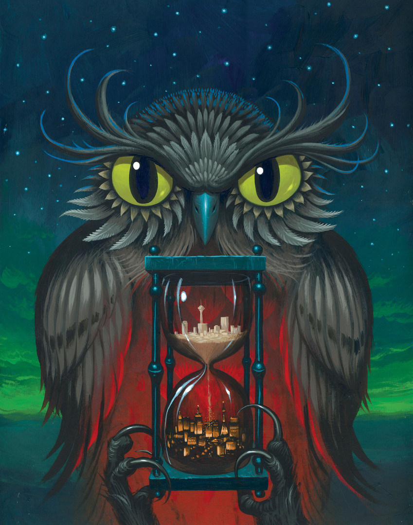 Buho dibujado por jeff soto