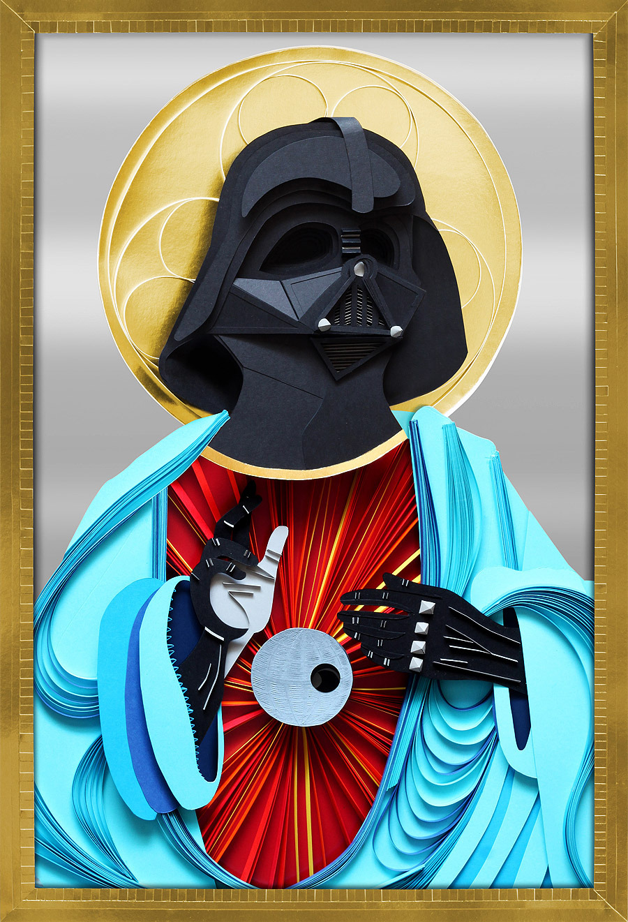 Darth vader hecho de papel por el estudio lobulo