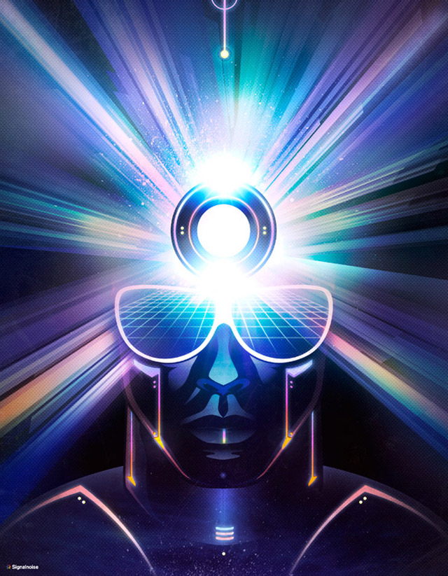 Ilustración futurista de un robot
