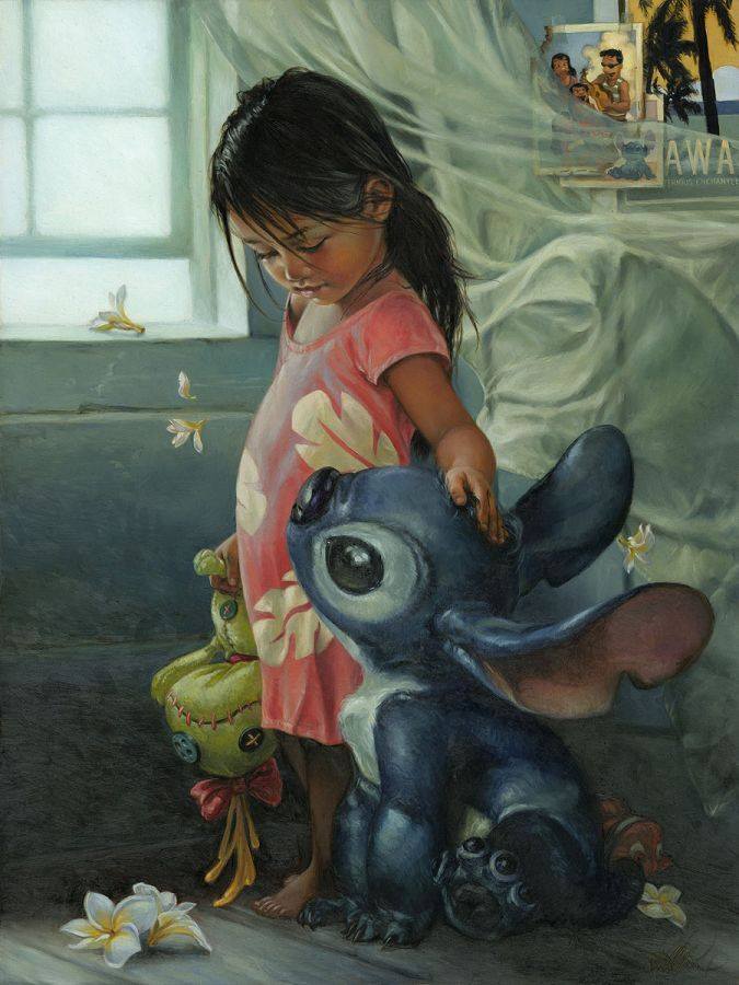lilo and stitch en pintura al oleo