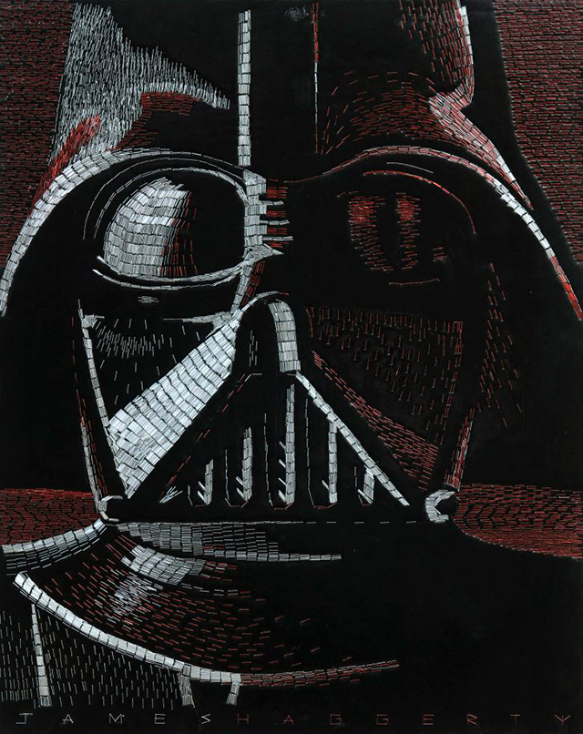 Darth vader creado con clips a modo de manualidades
