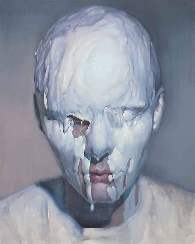 pintura de un rostro derretido