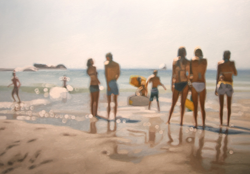 pintura de una playa totalmente desenfocada