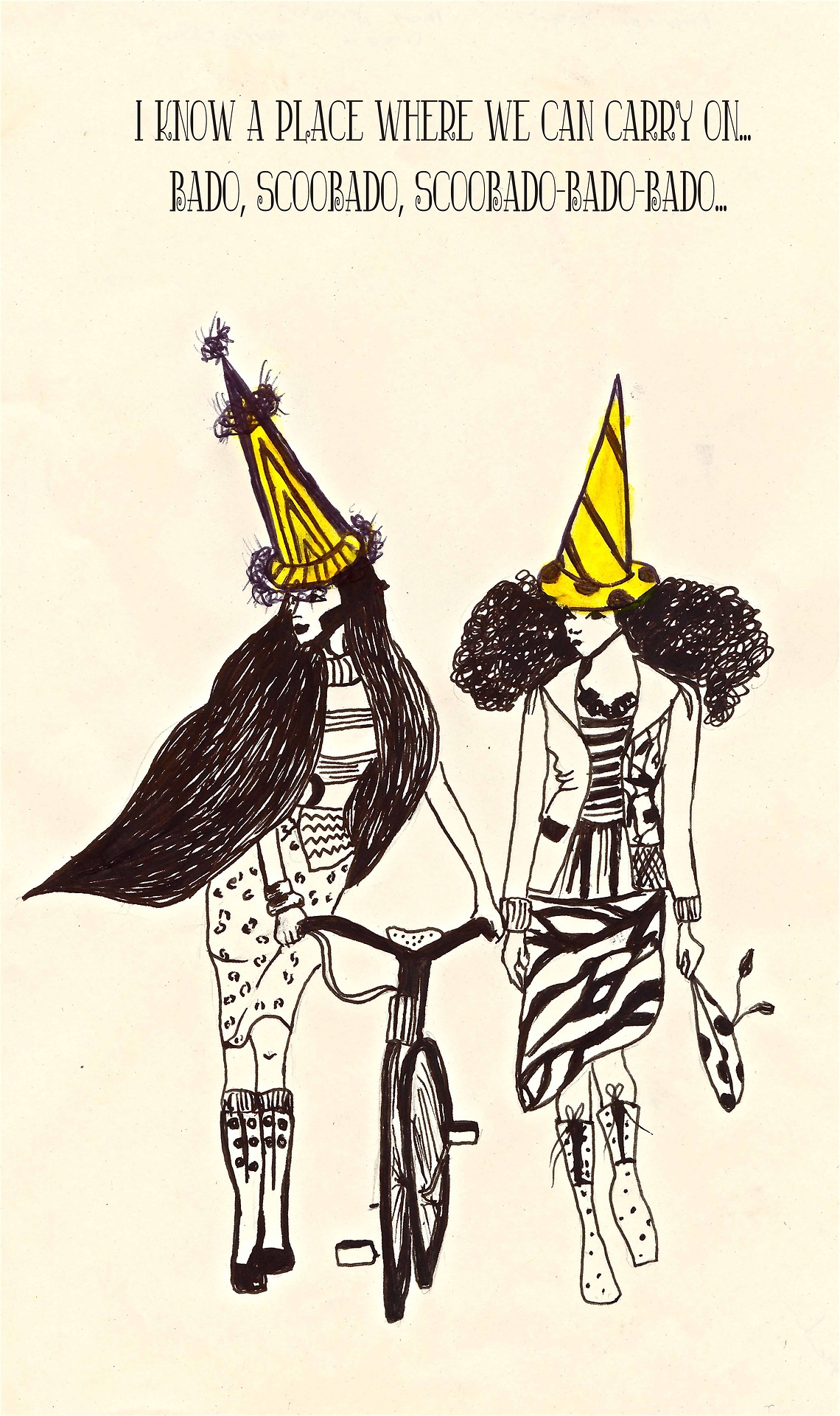 ilustración de chicas en bico creada por casa lefay