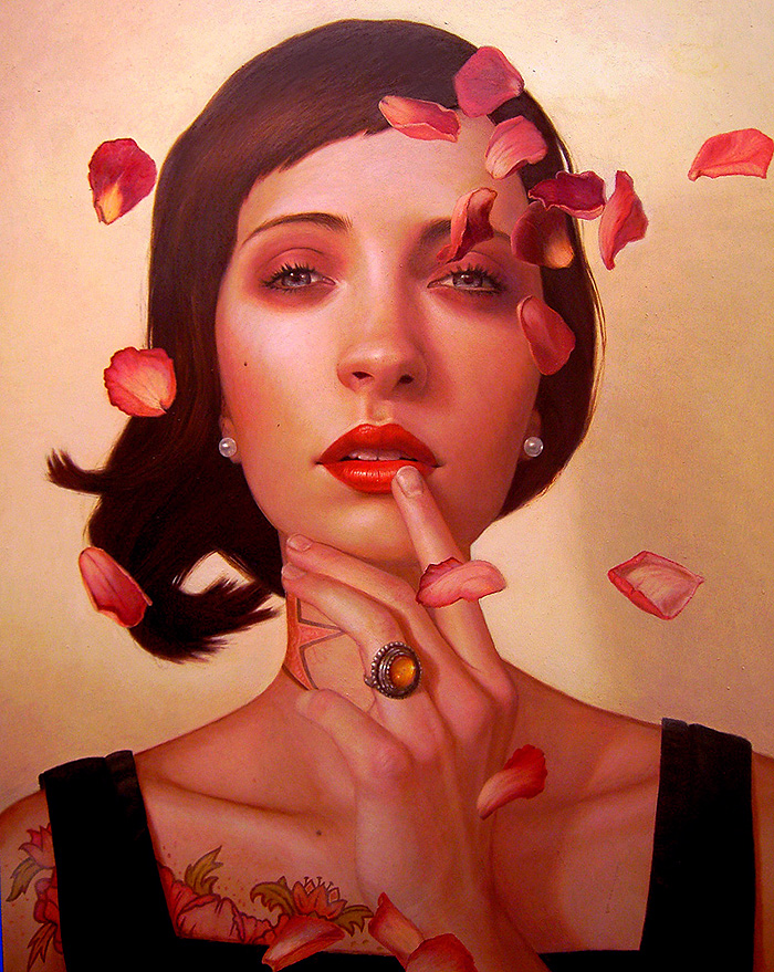 pintura de rostro de una mujer hecha por Kris lewis