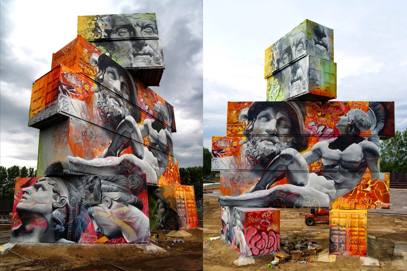 arte clásico en forma de graffiti por PichiAvo