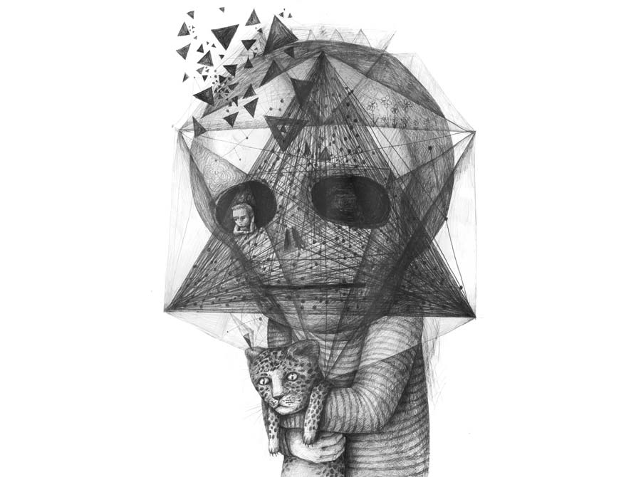 dibujo de una calavera a carboncillo