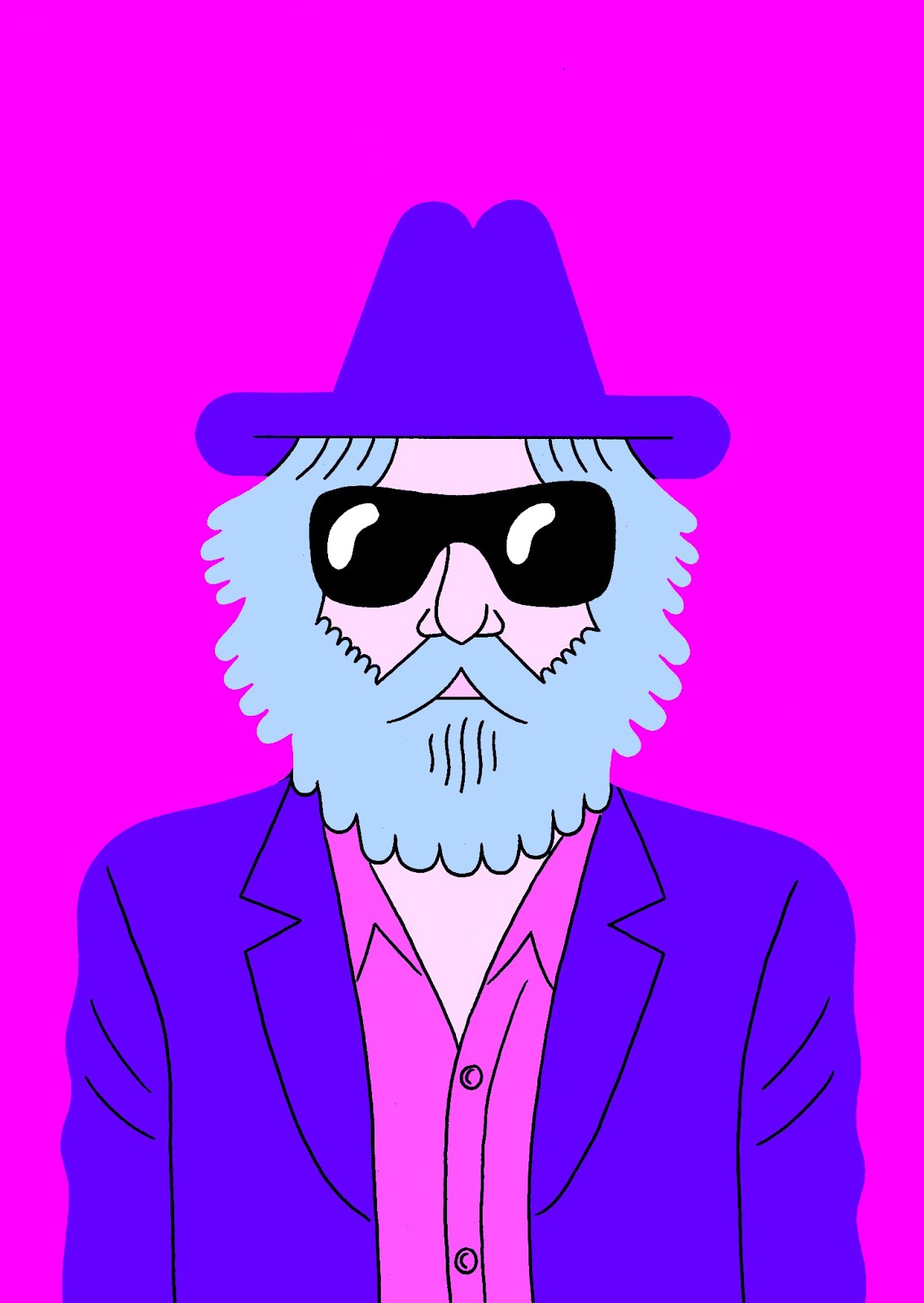 ilustracion de un hombre con sonbrero azul