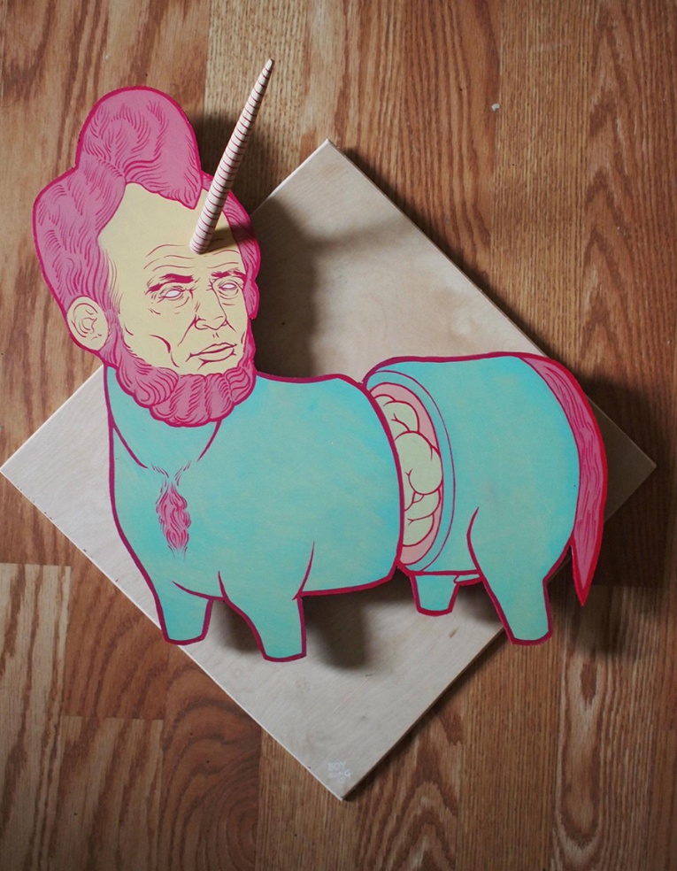 ilustracion de unicornio por boy kong 