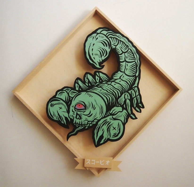 Escorpion dibujado por boy kong