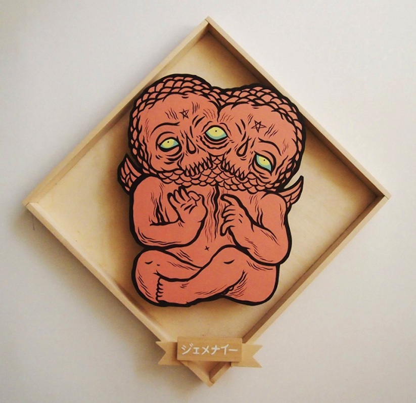 Dibujo de mellizos hecho por boy kong
