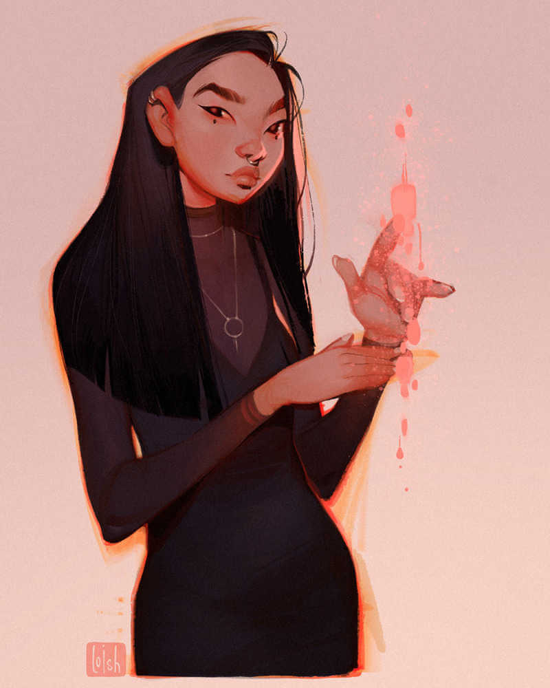 Chica asiatica ilustrada por loish