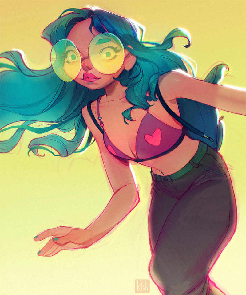 chica con gafas ilustrada por Lois van baarle