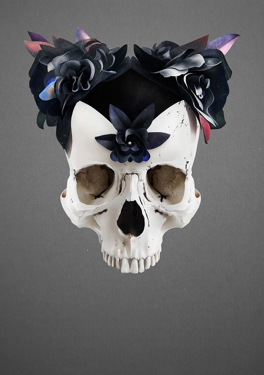 Dibujo de calavera realista de ruben ireland