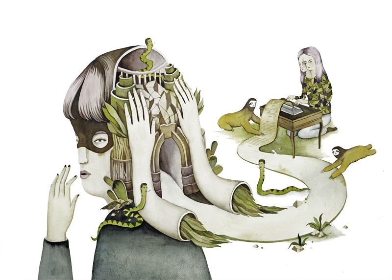 ilustración extraña de andrea wan