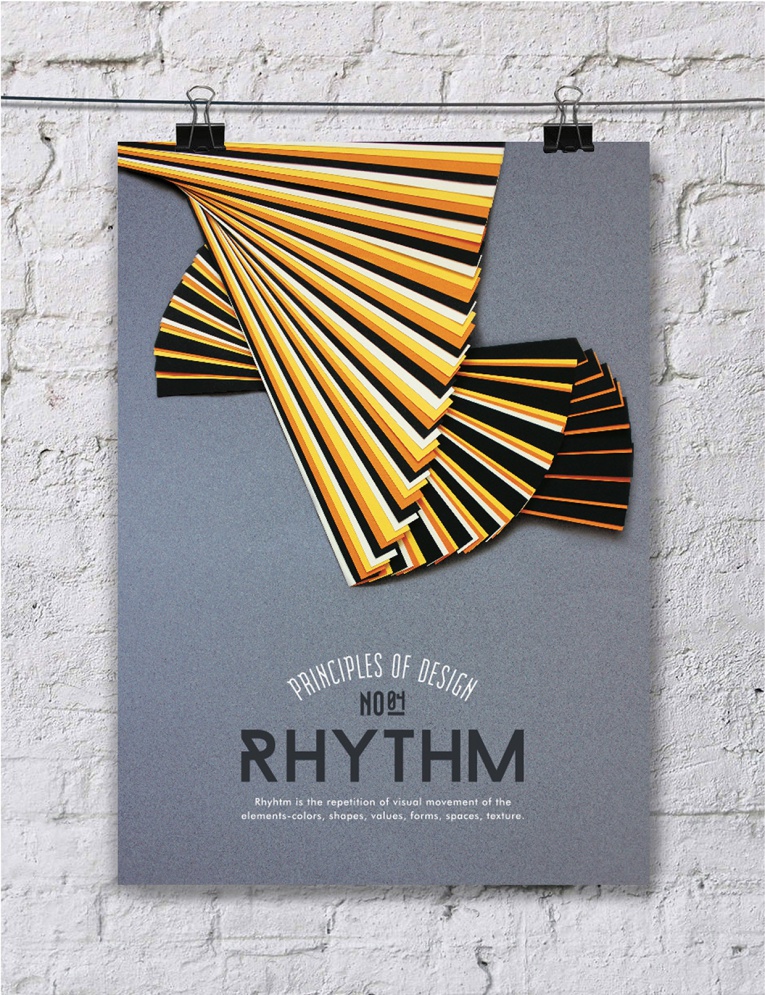 Cartel con el principio del diseño: Ritmo