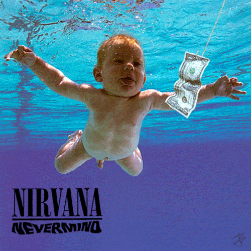 Portada de disco de nirvana nevermid animada