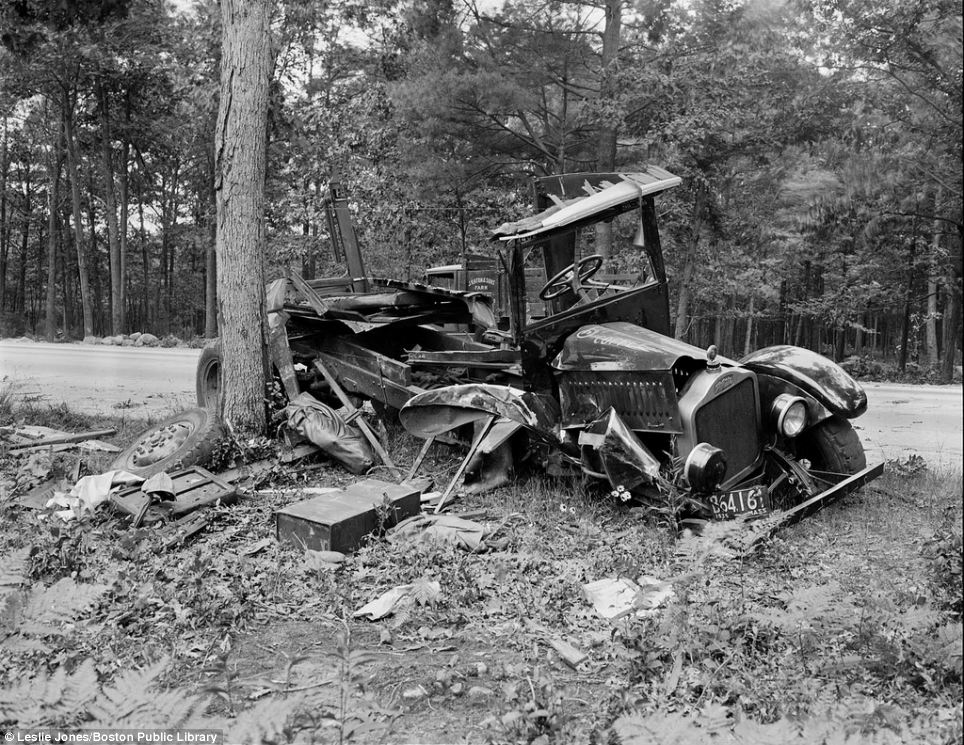 accidente de coche en boston en los años 30