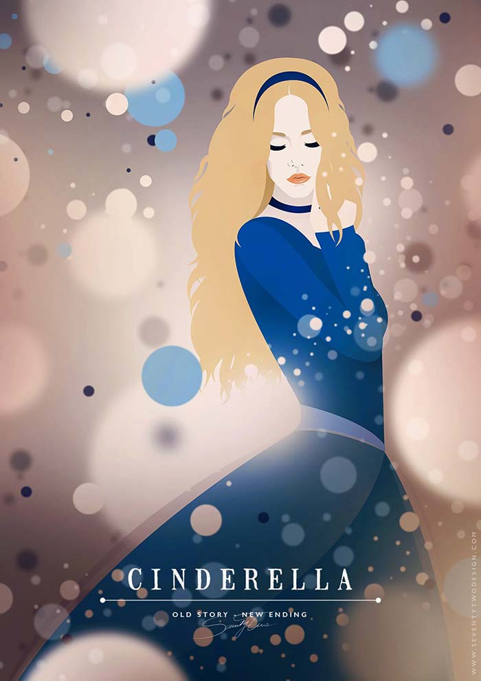 Dibujo ilustracion de cenicienta