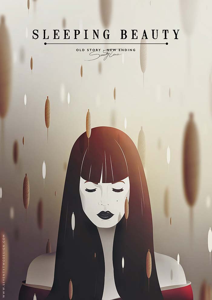 ilustración dibujo de la bella durmiente