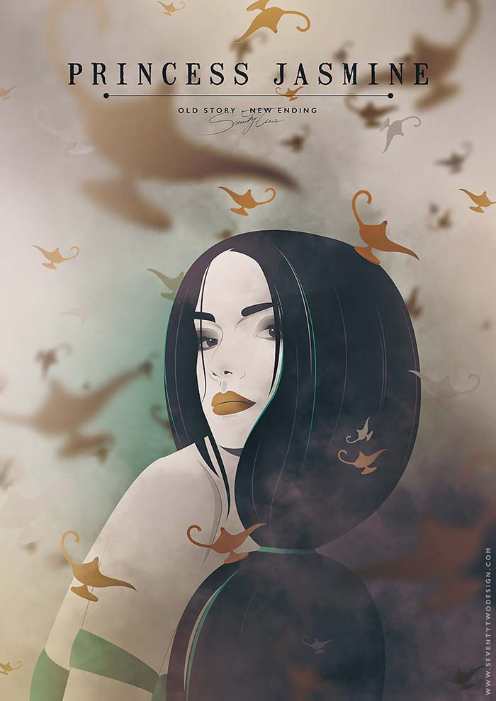 dibujo de la pincesa disney jasmin de aladin