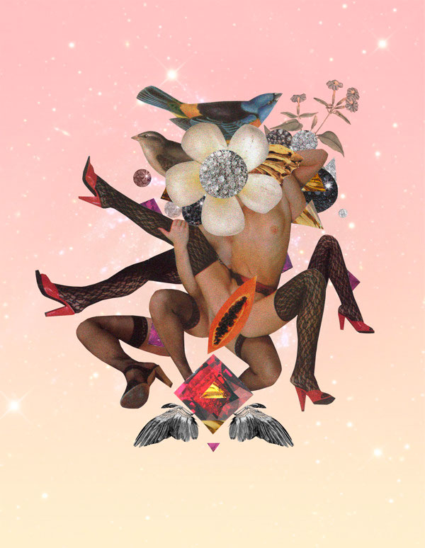 Collage de David Fallow personas y plantas