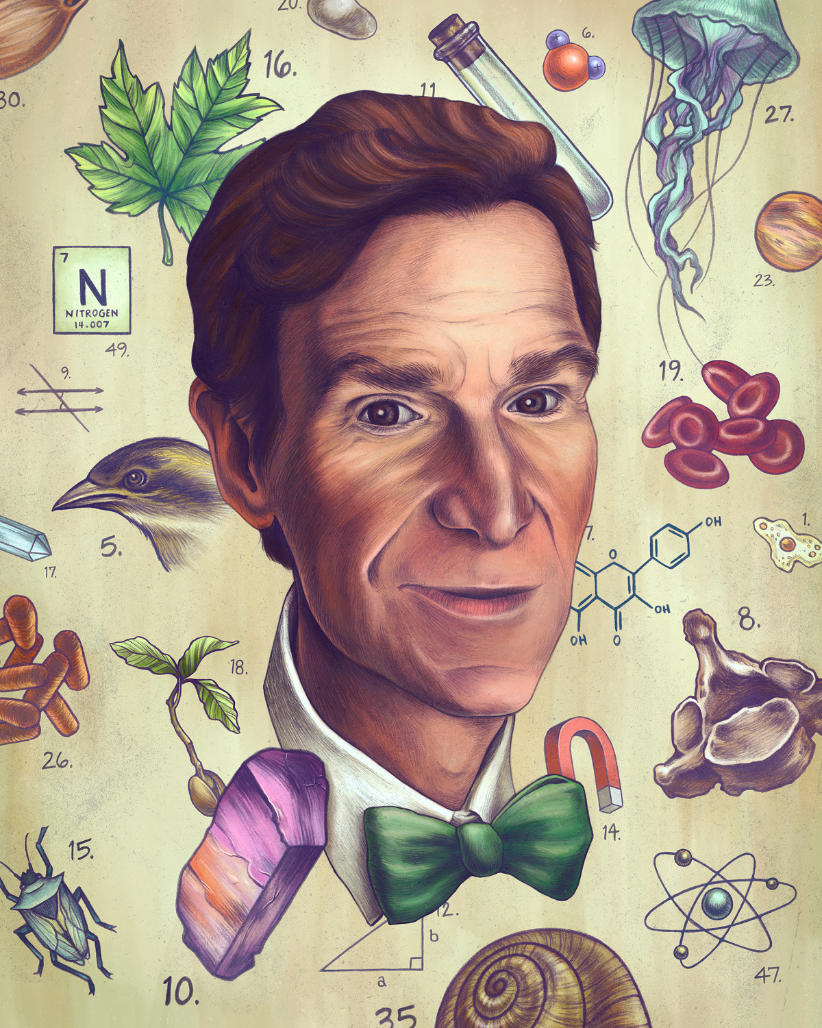 Ilustracion para periodico sobre la física