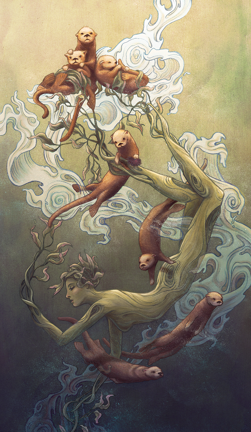 Dibujo de animales mezclados entre arboles por kate-ohara
