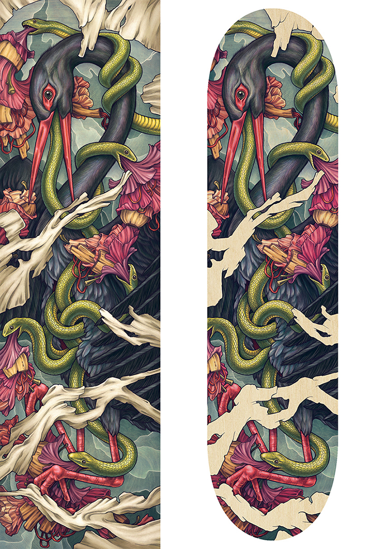 Diseño grafico de una tabla de skate por kate-ohara