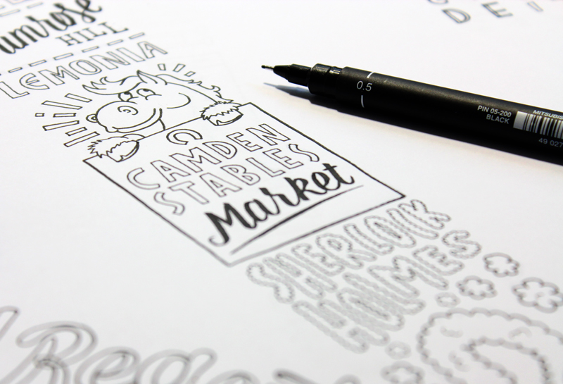 Boceto de lettering para cartel