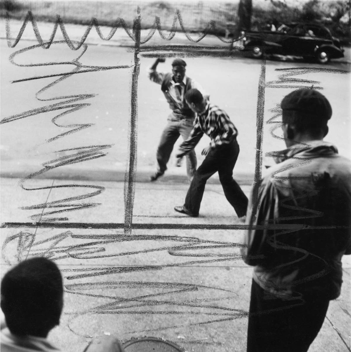 Fotografía en blanco y negro de los midtowners