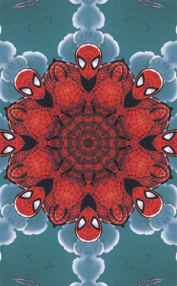 spiderman visto como un caleidoscopio