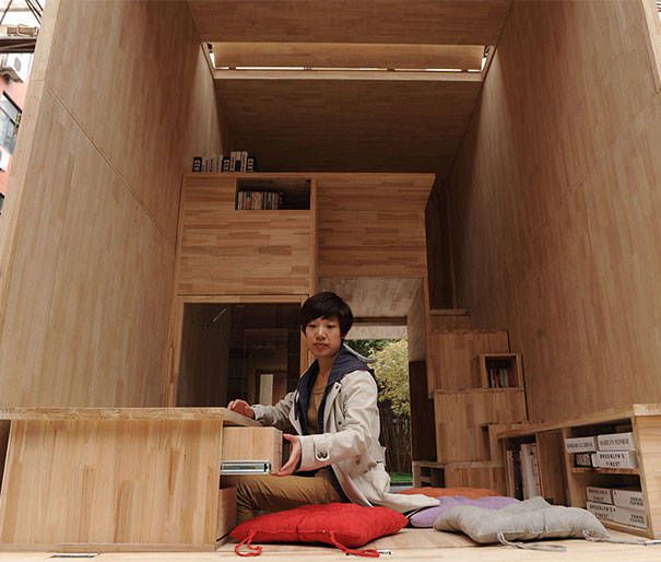 Habitación principal de la casa más pequeña del mundo