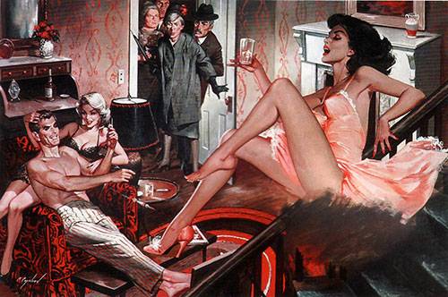 Dibujo de una fiesta por Charles Copeland
