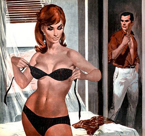 ilustración de una mujer vistiendose