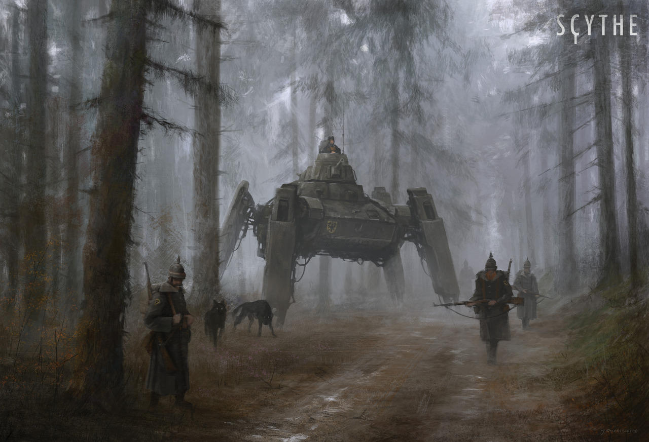 jakub-ralski-pintura de soldados polacos mezclado con robots